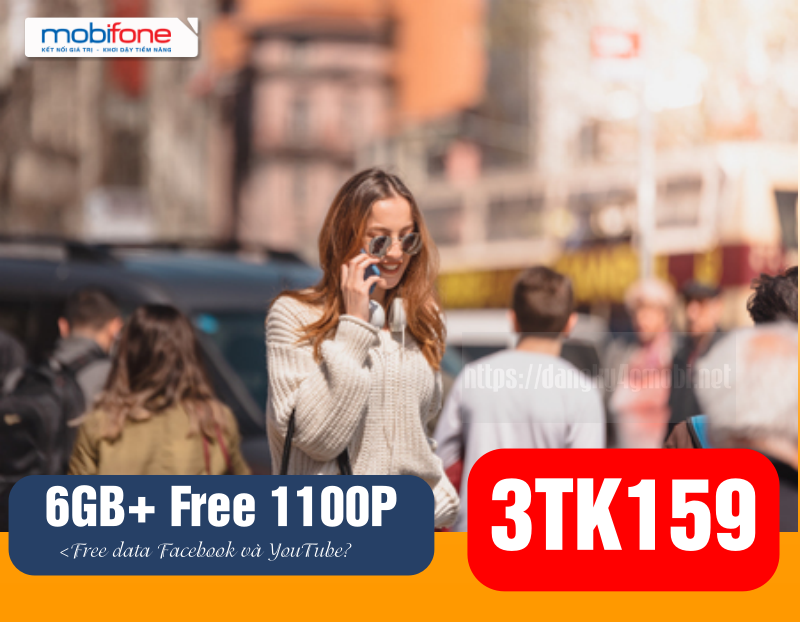 Đăng ký gói 3TK159 Mobifone nhận 6GB/ngày và combo thoại hấp dẫn