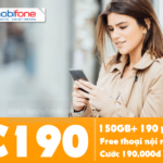 Đăng ký gói C190 Mobifone có 150GB, 190 phút liên mạng, free gọi nội mạng